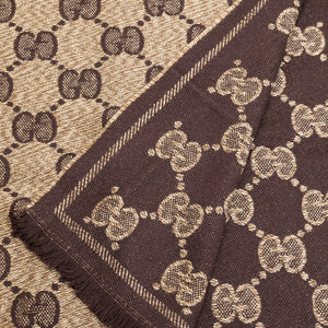GUCCI MUFFLER GG SUPREME SCARF BROWN