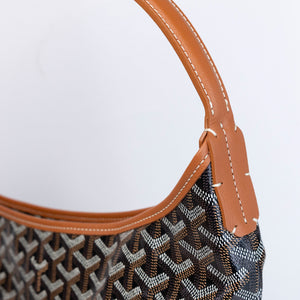GOYARD BOHEME HOBO BAG CANVAS / CALFSKIN BLACK / BROWN SHW