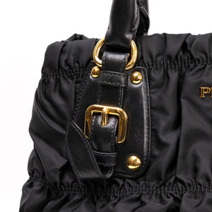 PRADA TESSUTO GAUFRE TOTE BLACK GHW