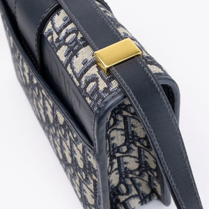 CHRISTIAN DIOR 30 MONTAIGNE BAG BLUE OBLIQUE JACQUARD GHW