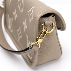 LOUIS VUITTON NANO DIANE BICOLOUR MONOGRAM EMPREINTE LEATHER TOURTERELLE BEIGE /  CREAM GHW (MICROCHIP)