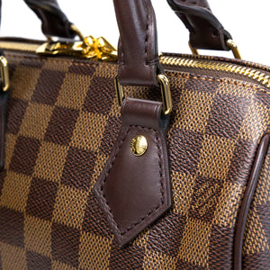 LOUIS VUITTON DAMIER EBENE SPEEDY BANDOULIERE 20 GHW (MICROCHIP)