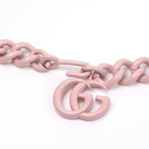GUCCI SUPER MINI GG MARMONT PINK CALFSKIN LEATHER TONAL ENAMELLED HARDWARE