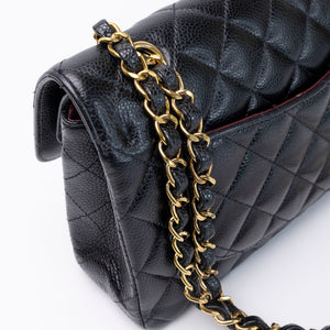 CHANEL SMALL CLASSIC DOUBLE FLAP BAG BLACK CAVIAR GHW