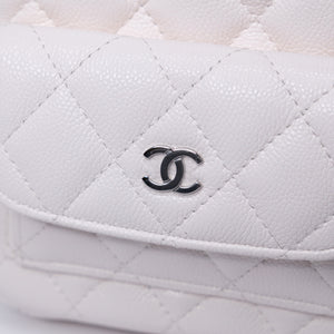 CHANEL 24C MINI BACKPACK / CROSSBODY BAG WHITE CALFSKIN LEATHER SHW