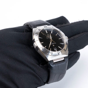 OMEGA CONSTELLATION 39MM , STEEL ON LEATHER STRAP