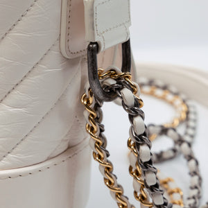 CHANEL SMALL GABRIELLE HOBO BAG WHITE CALFSKIN MULTICOLOUR HARDWARE