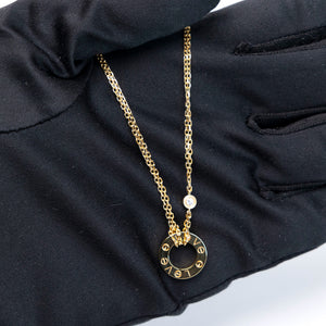 CARTIER LOVE NECKLACE 2 DIAMONDS YELLOW GOLD