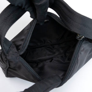 PRADA VINTAGE HOBO HANDBAG BLACK NYLON SHW