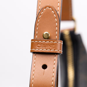 CELINE MEDIUM AVA BAG TRIOMPHE CANVAS / CALFSKIN BROWN GHW