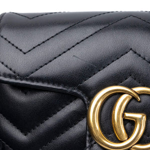 GUCCI GG MARMONT SUPER MINI BLACK GHW