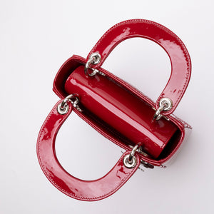 CHRISTAIN DIOR MINI LADY DIOR PATENT RED SHW