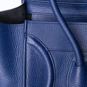 CELINE MICRO LUGGAGE TOTE BLUE CALFSKIN GHW