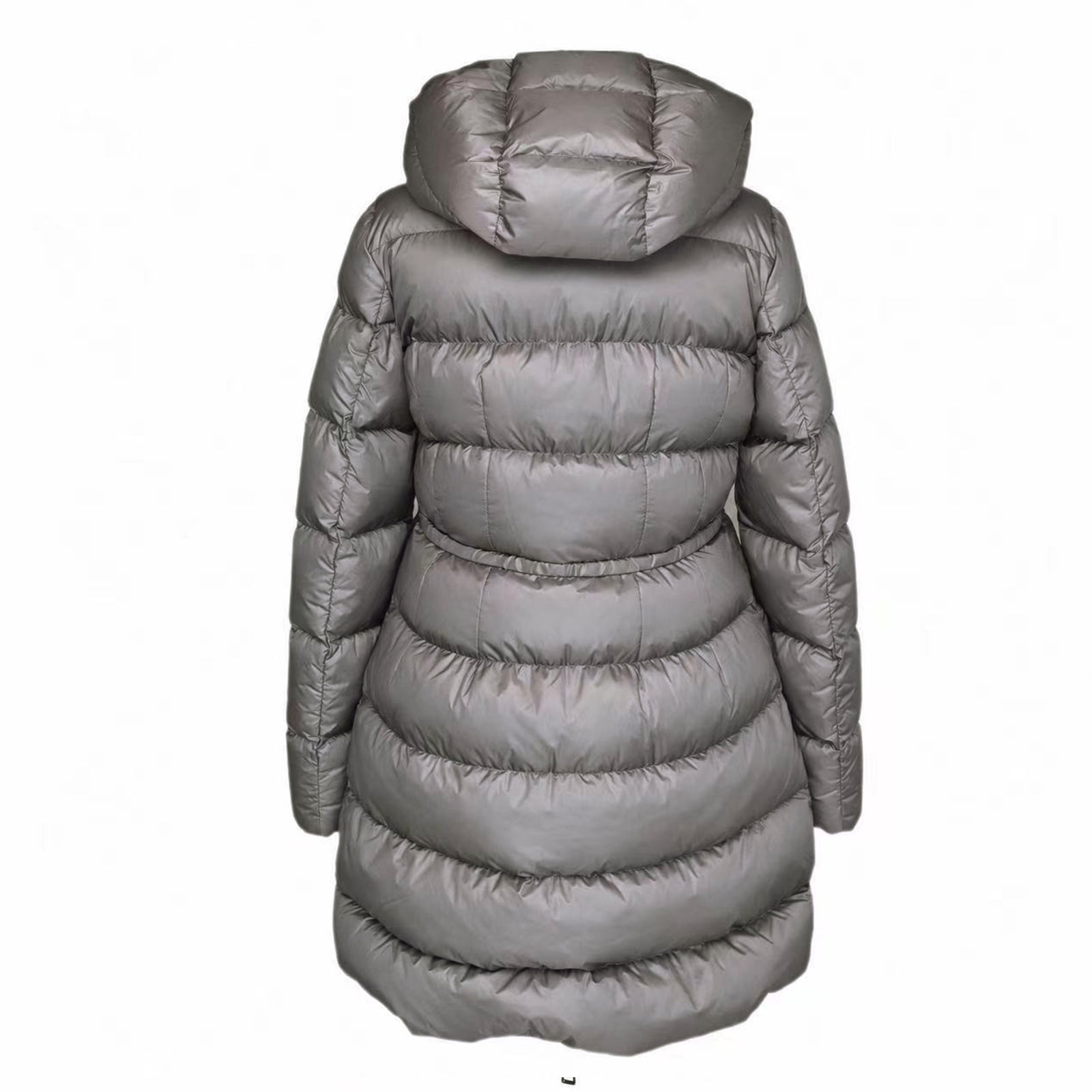 MONCLER BANNEC LONG PUFFER JACKET GREY SIZE 1