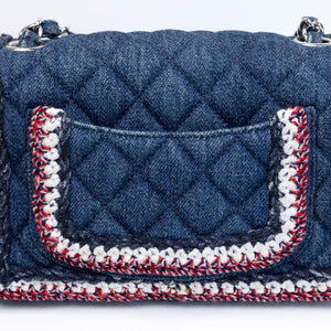 CHANEL DENIM MINI FLAP BAG BLUE WITH TWEED SHW