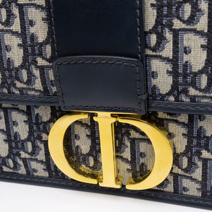 CHRISTIAN DIOR 30 MONTAIGNE BAG BLUE OBLIQUE JACQUARD GHW