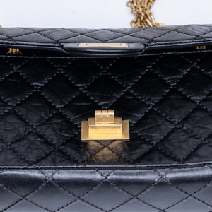 CHANEL MINI 2.55 REISSUE AGED CALFSKIN BLACK GHW