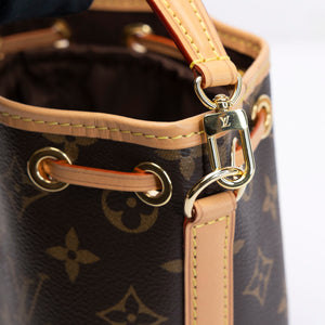 LOUIS VUITTON NANO NOE MONOGRAM CANVAS GHW (MICROCHIP)