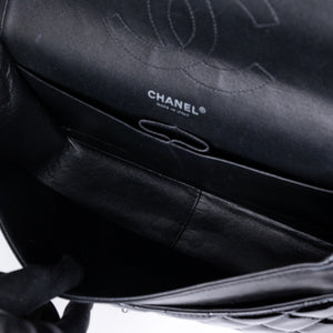 CHANEL JUMBO CLASSIC DOUBLE FLAP BAG PATENT BLACK SHW