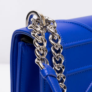 CHRISTAIN DIOR DIORAMA WALLET ON CHAIN BLUE LAMBSKIN LEATHER SHW
