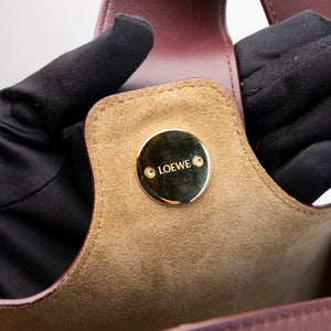 LOEWE MEDIUM PEBBLE BUCKET BAG DARK BURGUNDY CALFSKIN GHW