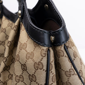 GUCCI GG CANVAS SUKEY TOTE BEIGE GHW
