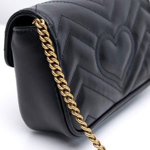 GUCCI GG MARMONT SUPER MINI BLACK GHW
