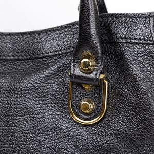 BALENCIAGA METALLIC EDG CITY S BAG BLACK GHW
