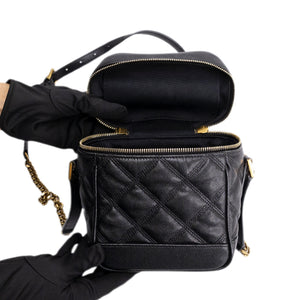 SAINT LAURENT 80'S VANITY BAG BLACK CALFSKIN GHW