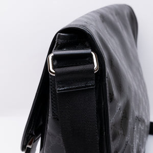 GUCCI SUPREME MESSENGER BAG BLACK COATED CANVAS SHW