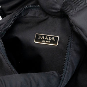 PRADA VINTAGE HOBO HANDBAG BLACK NYLON SHW