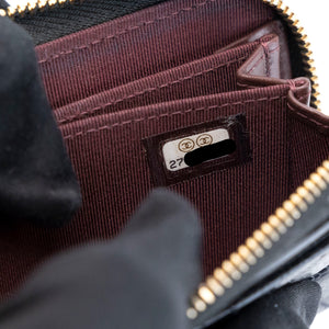 CHANEL CLASSIC ZIPPED COIN PURSE BLACK CAVIAR GHW