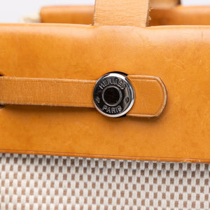 HERMES HERBAG CABAS TOILE CANVAS / VACHE LEATHER SHW