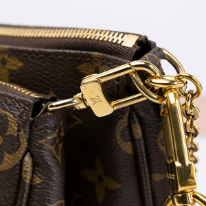 LOUIS VUITTON MULTI POCHETTE ACCESSORIES MONOGRAM CANVAS PINK STRAP GHW