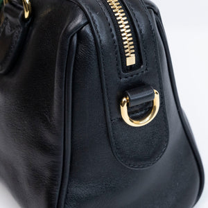 GUCCI BORSETTO MEDIUM LEATHER SHOULDER BAG BLACK GHW