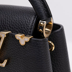 LOUIS VUITTON CAPUCINES NANO HANDBAG BLACK GHW