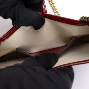 GUCCI JACKIE NOTTE MINI BAG RED PATENT LEATHER GHW