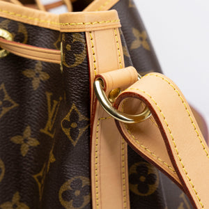 LOUIS VUITTON PETIT NOE BUCKET BAG MONOGRAM GHW (MICROCHIP)
