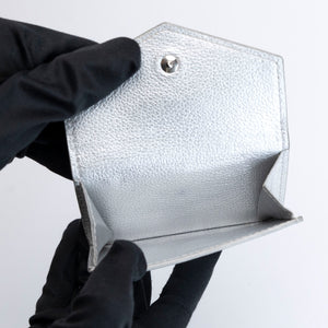 LOUIS VUITTON LOCK MINI TRIFOLD WALLET SILVER LEATHER SHW (MICROCHIP)
