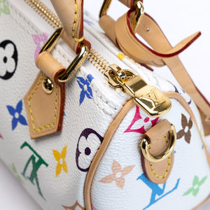LOUIS VUITTON TAKASHI MURAKAMI NANO SPEEDY MONOGRAM CANVAS / LEATHER WHITE / MULTICOLOUR GHW