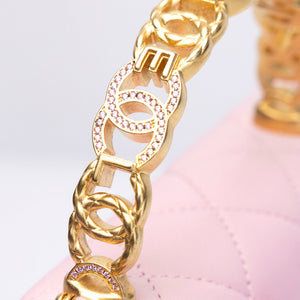 CHANEL 24S TOP HANDLE WALLET ON CHAIN PINK LAMBSKIN GHW