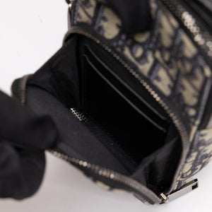 CHRISTIAN DIOR MICRO RIDER POUCH BLUE OBLIQUE CANVAS SHW