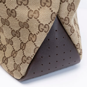 GUCCI GG CANVAS TOTE BAG BEIGE GHW