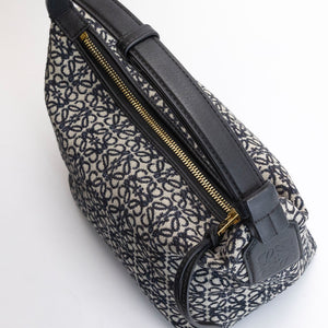 LOEWE CUBI ANAGRAM BAG JACQUARD CANVAS NAVY / BLACK GHW