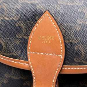 CELINE MEDIUM BACKPACK FOLCO IN TOILE TRIOMPHE CANVAS / CALFSKIN GHW