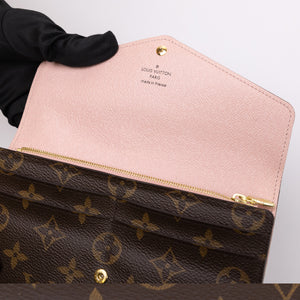 LOUIS VUITTON EMILIE WALLET MONOGRAM ROSE BALLERINE GHW