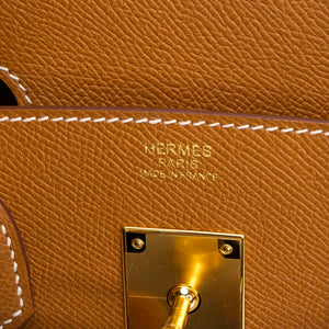 HERMES BIRKIN 30 GOLD EPSOM LEATHER GHW STAMP W