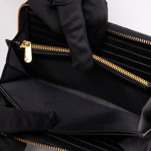 CHRISTIAN DIOR PATENT LEATHER CANNAGE LADY DIOR CONTINENTAL WALLET BLACK GHW