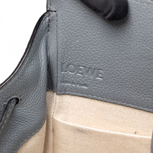 LOEWE MINI HAMMOCK DRAWSTRING BAG GREY GRAINED CALFSKIN LEATHER SHW