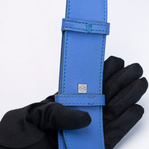 LOEWE MINI PUZZLE BUM BAG BLUE CALFSKIN SHW